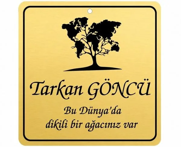 Ankara sticker baskı örneği - ağaç figürlü metal etiket