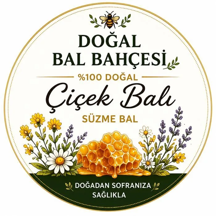 Ankara sticker baskı örneği - çiçek balı etiket tasarımı