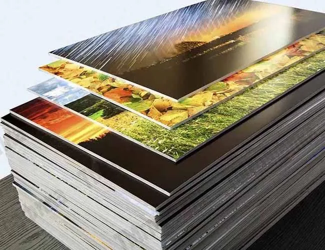 Ankara dekota baskı örneği - üst üste istiflenmiş fotoğraflı dekota panelleri