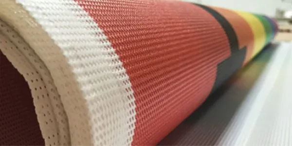 Ankara mesh baskı örneği - renkli mesh file kumaş rulo detayı